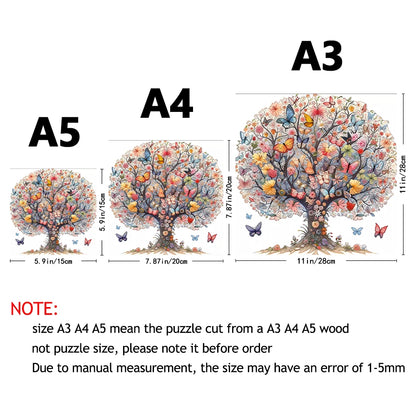 Artistic Wooden Butterfly Tree Puzzle for Adults or Children - Turn into Wall Art