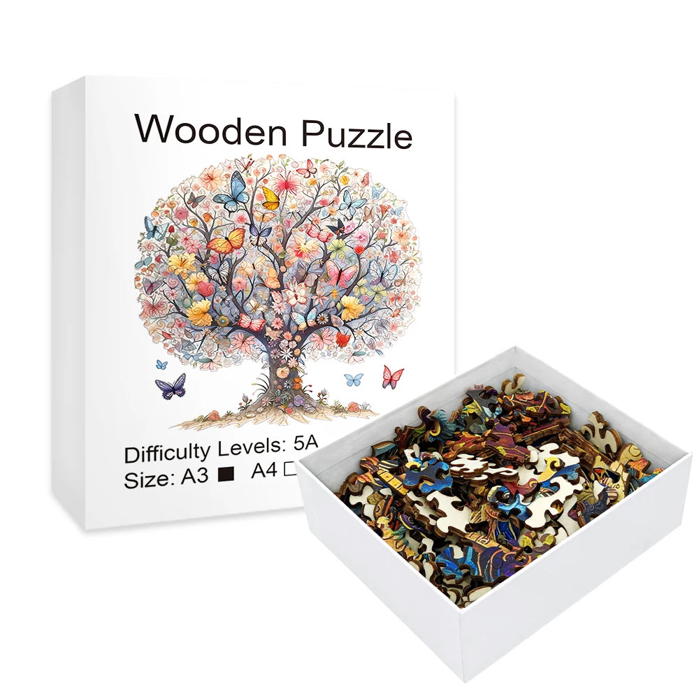 Artistic Wooden Butterfly Tree Puzzle for Adults or Children - Turn into Wall Art
