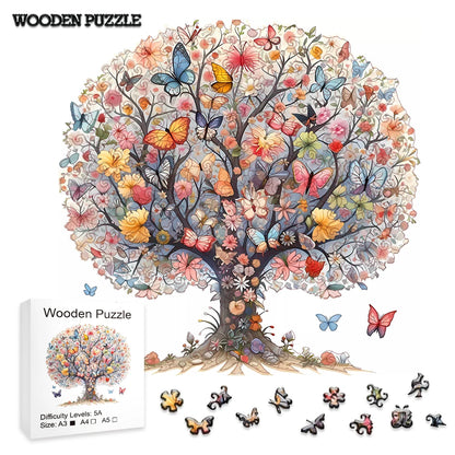 Artistic Wooden Butterfly Tree Puzzle for Adults or Children - Turn into Wall Art