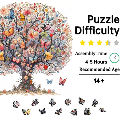 Artistic Wooden Butterfly Tree Puzzle for Adults or Children - Turn into Wall Art