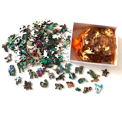 Unique & Artistic Round Wooden Peacock Jigsaw Puzzle for Adults or Children - Turn into Wall Art