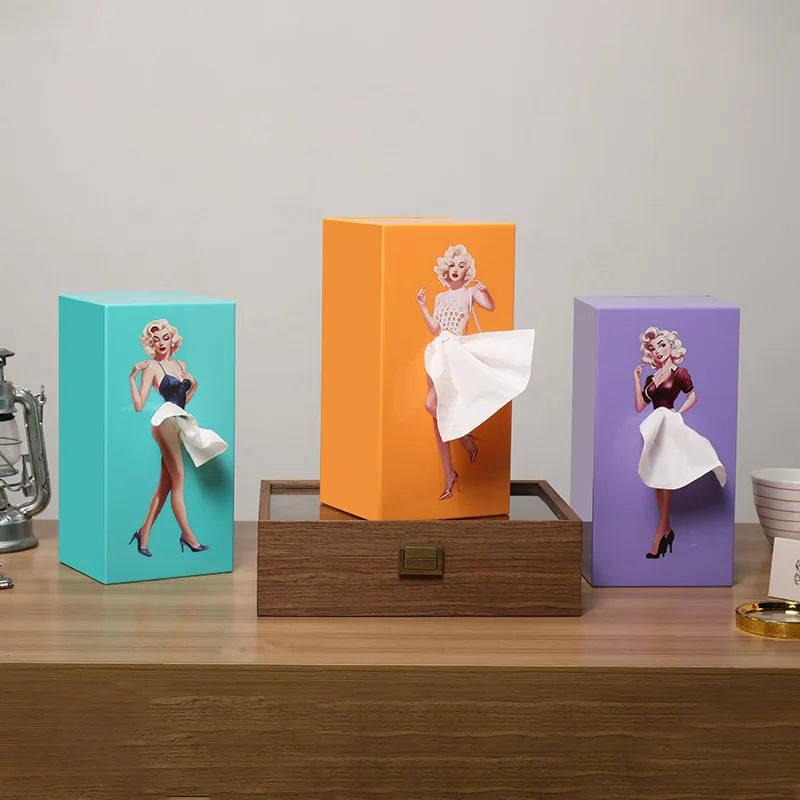 Flying Skirt Tissue Box Holder - Retro Vintage Home Decor Gift