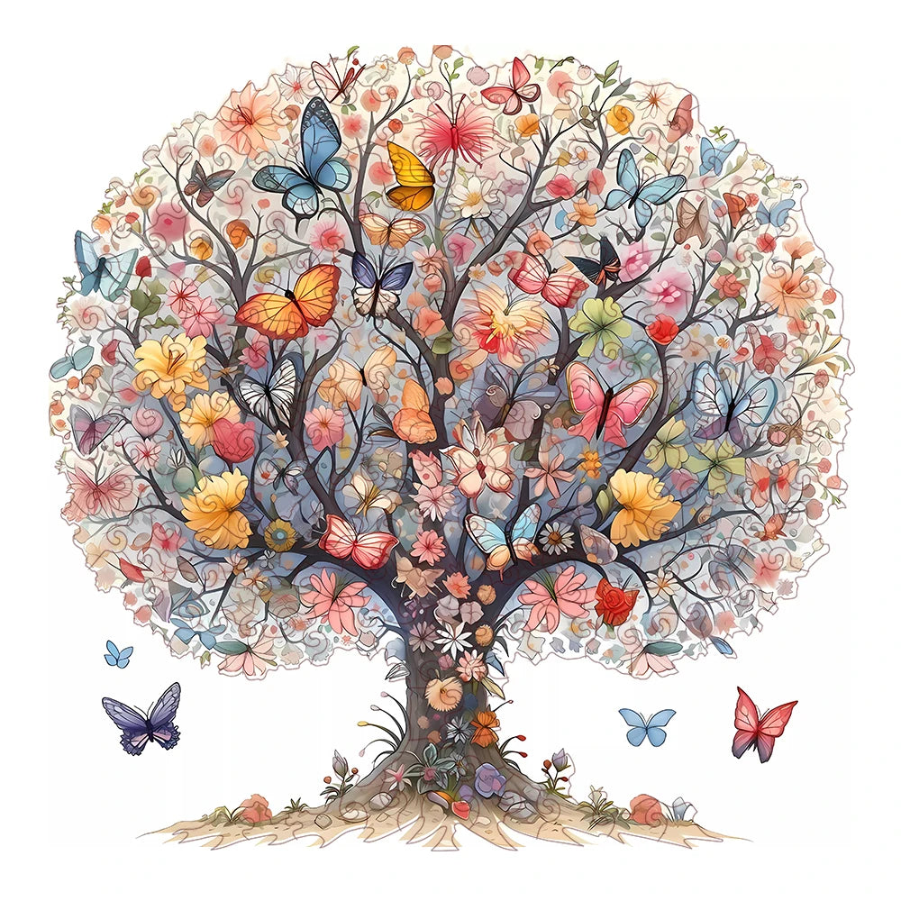 Artistic Wooden Butterfly Tree Puzzle for Adults or Children - Turn into Wall Art