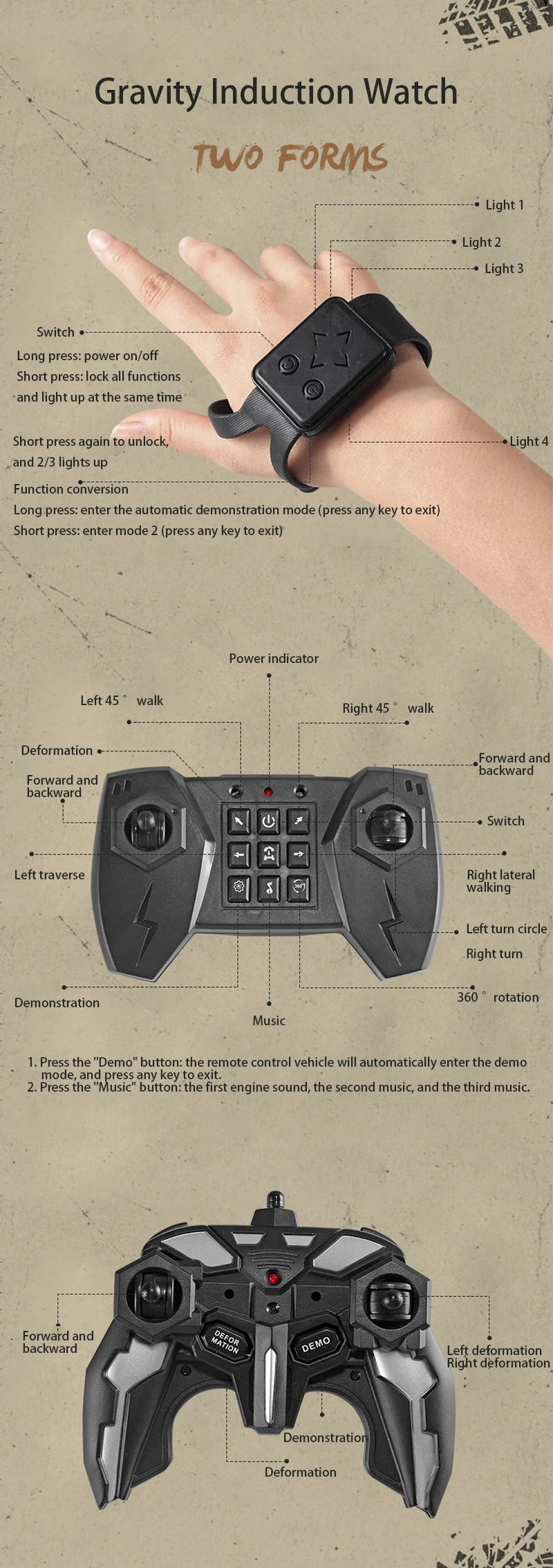 wrist-gesture-RC-drift-car-9-controller-information-diagrams